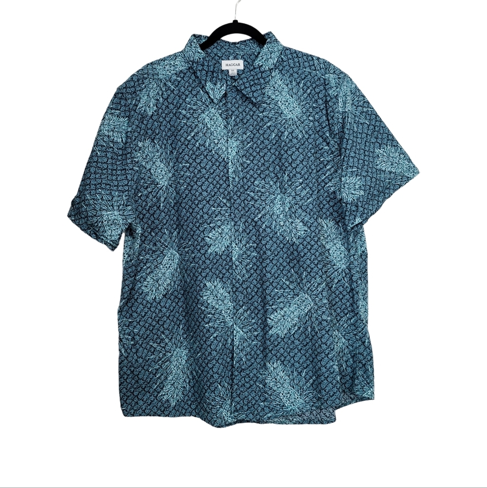NWOT Slim Fit HAGGAR The Tuckless Men's Soft Button-Down Shirt. Size XXL